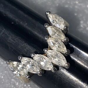 Elegant Silver Women's Ring with Clear Stones cz gf 12k